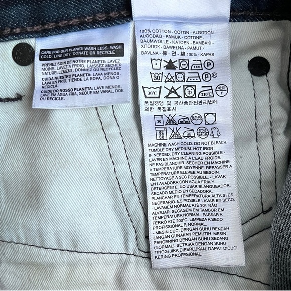 Men’s Levi’s 513 Western Cowboy Dark Wash Straight Leg Jeans Size 33 X 32 - Picture 9 of 11